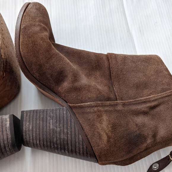 RAG and BONE Newbury brown leather heeled ankle boots women's size 7 - Picture 9 of 12
